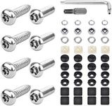 License Plate Screw Kit,Stainless Steel Anti Theft License Plate Screws for Fastening Car License Plate Frame,M6 (1/4") Tamper Proof Screws Mounting Hardware (Silver)