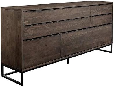Armen Living Nevada Rustic Oak Wood Sideboard in Dark Brown