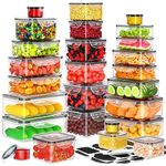 52 PCS Food Storage Containers with Lids Airtight (26 Containers & 26 Lids), Plastic Storage Meal Prep Container-Stackable 100% Leakproof & BPA-Free Organization and Storage Set, Lunch Containers