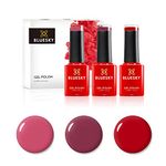 Bluesky Gel Nail Polish Set, Reds, Pillar Box Red D160, Tropix 80505, Decadence 80525, 3 x 5 ml, (Requires Curing Under UV or LED Lamp)