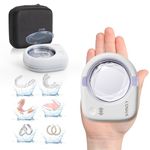 COSLUS C50 Portable Ultrasonic Retainer Cleaner : 50kHz Sonic Tooth Cleaner Cordless -Low Noise for Retainer, Aligner, Mouth Night Guard Deep Cleaning - Travel Home Use White