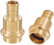 (Pack of 2) EFIELD 1/2 inch Press X 1/2 inch PEX Crimp Coupling Brass Adapters For Copper and Pex Pipe Connection, LF Brass