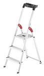 Hailo L60 5_8503-001 Household Safety Step Ladder with 3 Steps - Aluminium