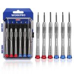 WORKPRO 6-Piece Mini Precision Screwdriver Set with Magnetic Tip & Durable Aluminum Alloy Body – Includes Hanging Storage Case, Perfect for Glasses and Watch Repair, Ideal for DIY Enthusiasts