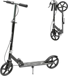 Joywoof Foldable Scooter for Kids Ages 8+ Height Adjustable with 8" Big Wheels, Portable Scooters for Adult Teenagers Kids Riders up to 250 lbs Black