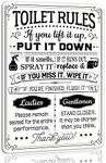 Funny Toilet Rules Metal Tin Sign R