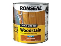 Ronseal QDWSNO25L 2.5 Litre Satin Finish Quick Dry Woodstain - Natural Oak