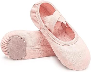 Stelle Ballet Shoes Toddler Slippers Highly Elastic Canvas Girls Ballerina Dance Shoes for Toddler/Little Kid/Big Kid/Women(Ballet Pink,11ML)