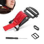 Helmet Quick Release Buckle Kit, Motorcycle Helmet Accessories Chin Strap Clip Adapter Quick Release Disconnect Pull Buckle Compatible with D-Ring Half 3/4 Full Face Helmet (Red)