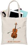 BDPWSS Cello Gift Cello Music Tote Bag Just Cellin’ Funny Cello Cellist Orchestra Musician Reusable Handbag Cello Player Gift (just cellin TG)