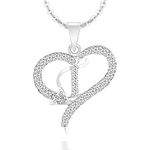 Kanak Jewels Spade shape T Letter Fashion Jewellery Valentine Gift Alphabet Heart Chain Necklace pendant for girls women men boys girlfriend Jewellery Gold-plated Cubic Zirconia Alloy Brass Pendant