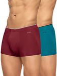 XYXX Men's Modal Classic Stretch Solid Trunks (Pack of 2) (XYTRNK_R1_2_Maroon+Teal Blue_M)