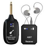 INGPARTNER Wireless in Ear Monitor System 2.4GHz Wireless IEM System with Transmitter, Clip on Receiver Auto-Pairing in-Ear Monitoring for Studio, Guitar, DJ, Live Performance (A88T)