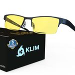 KLIM Optics + Blue Light Blocking Glasses + Reduce Eye Strain and Fatigue + Gaming Glasses for PC Mobile TV + Blocks 92% Blue Light + Blue Light Glasses with UV Protection + NEW VERSION 2024