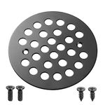 4-1/4“ Shower Strainer Drain Trim Set, Screw-in Shower Strainer Drain Cover, Shower Floor Replacement Cover Bathroom Drain Strainers (Matte Black)