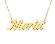 Maria Pendant Name Necklace 18k Gold Plated Stainless Steel Script Nameplate Necklace Jewelry for Best Friends