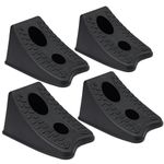 TONDA Wheel Chocks, Heavy Duty Wheel Wedge for Car, Travel Trailer, RV - 8"×4.7"×4.7" - 4 Pack, Black