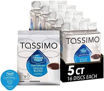 Tassimo Maxwell House Medium Roast House Blend Coffee T Discs (80 Count,5 Packs of 16)