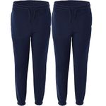 Boys Girls Children Kids School Jog Pants Sports Games Fleece PE Joggers Trouser Jogging Tracksuit Bottoms Regular fit 5-14 Years (UK, Age, 7 Years, 8 Years, Regular, 2 Pack Navy)