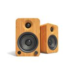 Kanto YU4BAMBOO Powered Speakers with Bluetooth and Built-in Phono Preamp | Auto Standby and Startup | Remote Incl. | 140W Peak Power | Pair | Bamboo