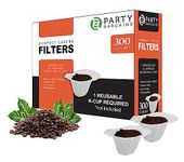 Party Bargains 300 Paper Coffee Filters - Compact Design Single-Use Coffee Filter for Keurig 1.0 & 2.0. Perfect Size and Quantity