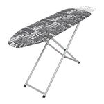 Peng Essentials MegaWood Ironing Board - Black Textured Fabric, Non-Slip Feet, Sturdy Design 122x41cm - Heat and Scorch-Resistant for Effortless Clothes Ironing