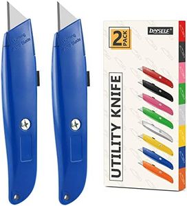 DIYSELF 2Pack Utility Knife Box Cutter Retractable Blade Heavy Duty(Blue)