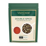 VAHDAM, Double Spice Masala Chai Tea 200g (100+ Cups) Strong, Robust & Spicy Blend - Black Tea, Cardamom, Cinnamon, Cloves & Black Pepper | Pure Unblended Loose Leaf Tea | Vacuum Sealed