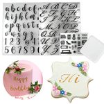 4PCS Alphabet Cake Stamp Tools, Alphabet & Numbers Fondant Cake Mold, DIY Alphabet Cookie Stamp High Heel Sunglasses Fondant Molds for Fondant Biscuit Cake Cookie Mold Baking Tool