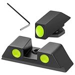 Tianbi Reflex Sight, Night Sights Fiber-Optic Sights, Aluminum Alloy Front and Rear Sights with Inner Hexagon Wreanch, Green, 5*5*5 CM