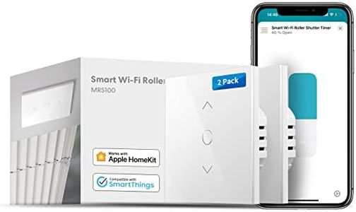 Meross Smart Roller Shutter Switch (Neutral Wire Required), 2 Curtain Switches Compatible with HomeKit, Alexa, Google Home, Percent Control, Voice Control and Remote Control