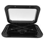 Boat Hatch, Marine Access Hatch, Marine Boat Deck Access Hatch & Lid 10‑5/8 X 14‑3/4 Inch, Opening Clearance 7-1/2 X 11-1/2 Inch, Easy Installation for Marine Yacht RV (Black)