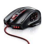 TITANWOLF - High Performance Wired Laser Gaming Mouse 16000 DPI 18 Buttons High Precision Configurable LED Lighting Avago Sensor Technology MMO Gaming Software programmable Buttons Weight Tuning