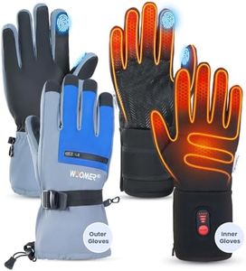 WOOMER 3-in-1 Rechargeable Heated Gloves for Men & Women, Touchscreen Waterproof, Perfect for Cycling, Skiing, Hiking & Hunting