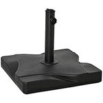 Outsunny Patio Outdoor Garden Square Cement Parasol Base Umbrella Weight Stand Holder Fits Φ1.3, Φ1.5 and Φ2.0 Pole - Black