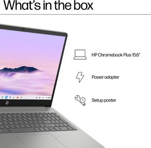 HP Chromebook Plus 15.6" Laptop – i3, 8GB RAM, 128GB SSD, Silver