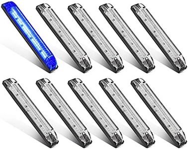 Partsam 10) 6" Waterproof LED Light Bar 12LED Utility strip Bar Boat Lights Clear/Blue, Sealed Underwater Led Light Strips Bar for Boats RVs Caravans Horsebox Utility Vehicles