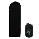 FE Active Sleeping Bag Fleece Liner - Sleeping Bag Liner with Drawstring Hood & Dual Slider Zipper Cold Weather Camping Blanket Sleeping Sack for Camping Bed Travel Gear | Designed in California, USA