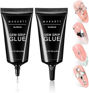 Makartt Rhinestone Glue for Nails - 60G No Wipe Super Strong Nail Gem Glue Bling Gel for 3D Decorations Nail Art Gems Jewelry Diamond for Nails Techs Supplies Beginners Nail Lamp Required
