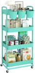 JIUYOTREE 4-Tier Plastic Rolling St