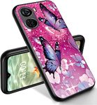 RYUITHDJP for ZTE Axon 40 Lite Phone Case 6.6" Butterflies Bling Design, Phone Case for ZTE Axon 40 Lite Case TPU Stylish Protective Cover