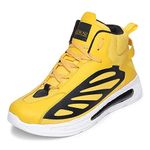 Zombic Men's Hi-Top Casual Sneaker || Elevate Your Style with Fun & Comfort || Perfect for Casual Outfits || Slip-Resistant Design Ensures Maximum Traction & Stability on Any Surface. Yellow