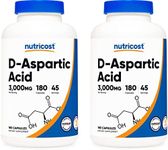 Nutricost D-Aspartic Acid Capsules (180 Caps) (2 Bottles)