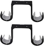 Curtain Rod Brackets 2Pcs - Aluminum Alloy Ceiling Mounted Double Curtain Rod Brackets Black