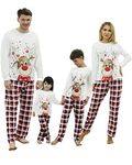 Matching Christmas Family Pajamas,Christmas Pajamas Family Set with Elk, 2024 Pyjama Noel Famille Plaid Holiday Xmas PJ's