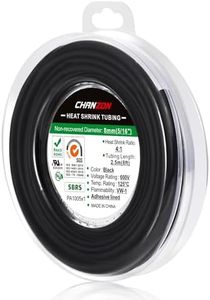 Chanzon 4:1 Ratio 5/16" (8mm) Heat Shrink Tubing - Marine Grade Waterproof Adhesive Lined - 8Ft Roll (2.5M Total Length) Black Polyolefin Sleeving Wrap Shrinking 4 to 1 Ratio 1pcs