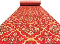 Ismat Carpet for Wedding, Stage, Exhibition, Party, Office, Hotels Decoration, Living Room and Wall to Wall Carpet Size (8X 15 Feet) red and Gold Color