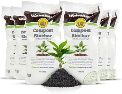 Wakefield Compost + Biochar with Mycorrhizal Fungi – Premium Aged Organic Compost with Mycorrhizal Fungi, Blended with 100% Biochar – 1 Gallon - Pack of 6