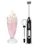 AGARO Royal Milk Frother, 3-Speed Electric Frother for Coffee with Whisk and Frother, Frother Mixer, Stand-up Design, for Cream (Whisk Milk frother), Rechargeable, Stainless Steel