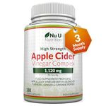 Apple Cider Vinegar 1120mg - 180 Vegan Capsules not Tablets - 3 Month Supply - Complex with Turmeric, Cayenne & Ginger Extracts - Made in The UK